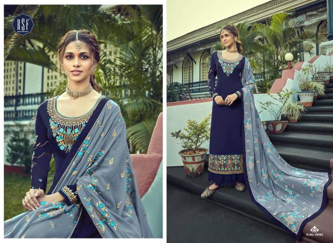 Rsf Ozas  Heavy Embroidery Work Latest Designer Party Wear  Cotton Suit Collection